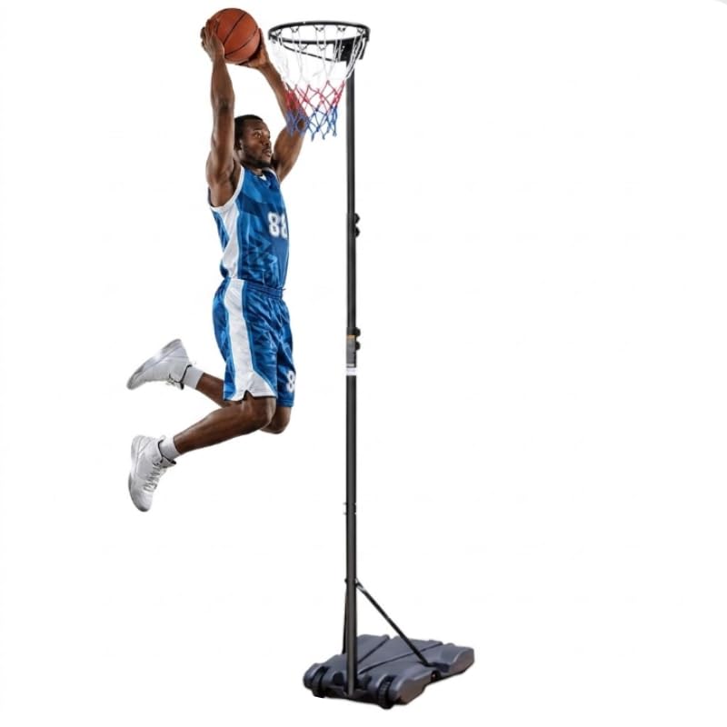 Canasta de baloncesto para exterior e interior, altura ajustable, 259 – 305 cm, anillo de baloncesto móvil para adultos y jóvenes, resistente barra de baloncesto independiente sin tabla para jardín