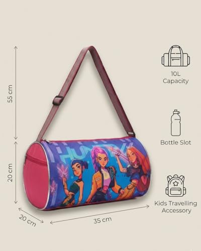 Image of Stylbase Kids Duffle Travel Bag | Durable Lightweight Polyester Sports & Gym Kids Luggage Carry Bag for Boys & Girls | Travelling Bag for Swimming, Dance, School & Weekend Trips (K-Pop1, 18)