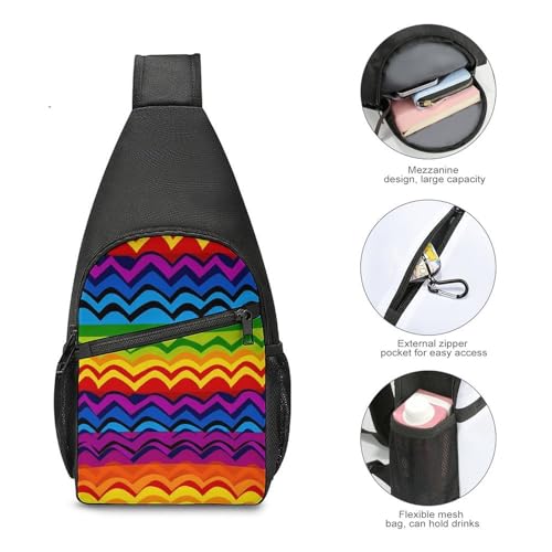 Bolso bandolera deportivo con diseño arcoíris miniatura 5