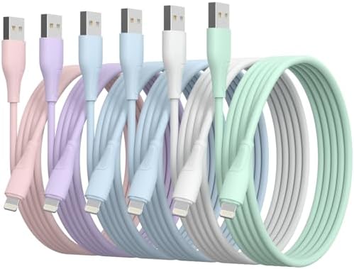 [Apple MFi Certified] iPhone Charger Cord, 6Pack 3/6/10 FT Lightning Cable | 3/3/6/6/6/10 FT, iPhone Charger Fast Charging Cable, Compatible with iPhone 14 13 12 11 Pro Max XR XS X 8 7 6 Plus SE iPad