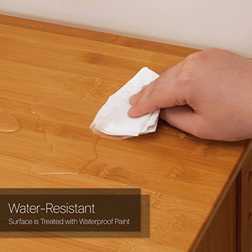 Monibloom 5 Tier Shoe Storage Cabinet With Shutter Doors, Bamboo Shoe Floor Storage Organizer Rack For 11-15 Pairs Entryway Hallway Mudroom, Brown #TOP3