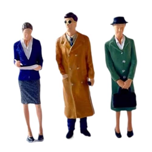 kowaku 3 Pieces 1:64 Hand Painted People Figures Resin Miniature Diorama Figures Crafts for Micro Landscapes Diorama Decor Layout