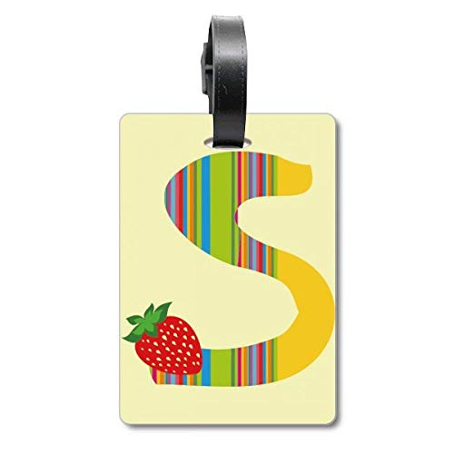 Étiquette d'identification pour valise voyage motif fraise
