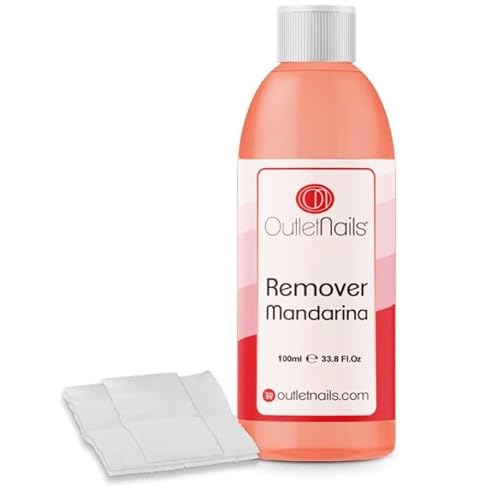 Remover 100ml para retirar Esmaltes Permanentes + 10 Celulosas | Acetona con Olor a Naranja | Made in Spain