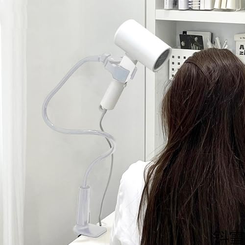 Support sèche-cheveux pour chien blanc réglable mains libres avec pince - 6