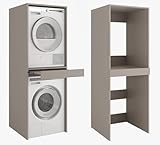 PLATAN ROOM Waschmaschine Trockner Schrank mit Ausziehbrett...