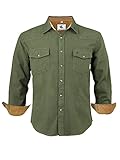 COEVALS CLUB Men's Western Pearl Snap Flannel Casual Plaid Work Shirts(Army #18 L)