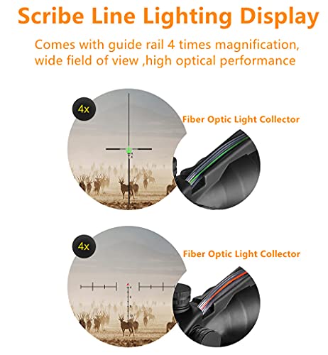 ACEXIER 4X32 Taktisches Zielfernrohr Echtfaser Grüner Roter Punkt beleuchtetes geätztes Absehen Optisches Visier Armbrust für die Jagd