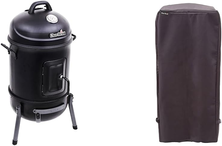Char-Broil Bullet Charcoal Smoker, 16" & Performance Smoker Cover, Kettle Grill