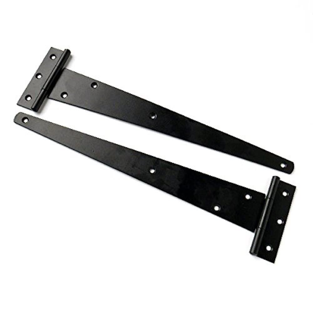 Merriway BH04348 (2 Pcs) Heavy Duty Black Japanned Tee Hinge, 450 mm, 18 inch - Pack of 2 Pieces, 450mm (18")