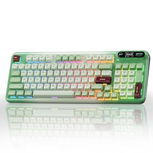 Image of KZZI Z98 Creamy Wireless Mechanical Keyboard with Smart Display & Knob, Bluetooth 5.0 /2.4GHz /USB-C, Hot-Swappable Custom Switch, 3750mAh Battery, RGB Backlit