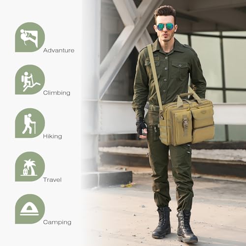 SPAHER Arbeitstasche Laptoptasche 14/15.6/17.3 Zoll Messenger Bag Pilotentasche Aktentasche Taktische Tasche Militär Tasche Tragetasche Schultertasche Geschenk für Männer