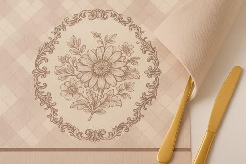 Image of YELONA Leather Dining Table Placemats Set of 4 - Waterproof, Heat Resistant, Anti-Slip, Easy to Clean Table Mats for Dining Table, Kitchen & Home Decor (Pastel Pink, 40 x 30 cm)
