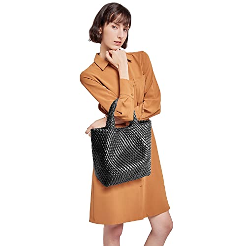 Image of Vegan Leather Purses for Women, Handmade Purses and Handbags Summer Beach Travel Tote Shoulder Bag | WOVEN