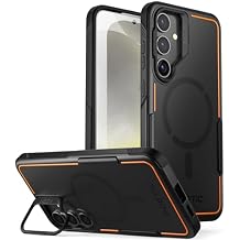 Poetic Neon Case Compatible with Galaxy S24 Plus 6.7", [Built-in Camera Stand] [Compatible with MagSafe], Dual Layer Rugged Slim Shockproof Protective Cover, Black