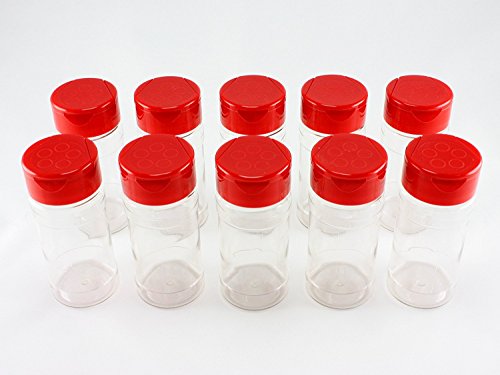 Skyway Supreme 4 OZ Clear Plastic Spice Bottles Jars Containers - Set of