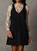 Navneet Corduroy Overall Dress for Women V Neck Sleeveless Pinafore Jumper Mini Dress with Pockets Black S