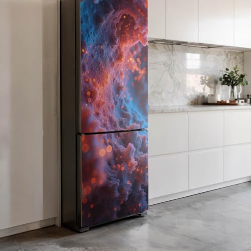 Pegatinas de nevera 60x205 cm vinilo decoración cocina adhesiva lavable onda abstracta 4