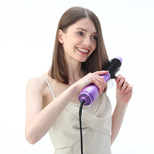 Hot Air Brush, Aima Beauty Salon One-Step Hair Dryer And Volumizer, 4-In-1 Hair Dryer Brush, Hair Styling Tools, Purple-Round #TOP6