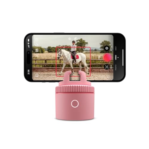 Pivo Pod Lite et Support pour Smartphone avec capteur Automatique de Suivi des mouvements pour créer du Contenu Mains Libres Rotation 360° Support Mobile Enregistrement vidéo - Rose