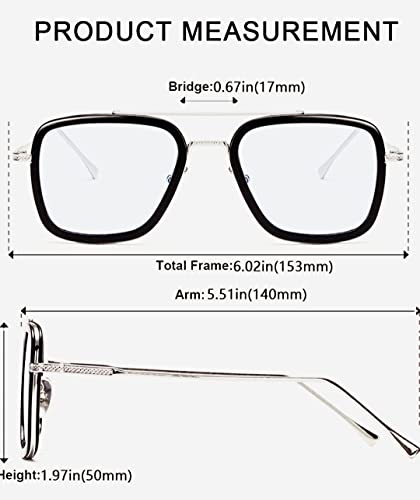 Image of Spider Man Glasses Vintage Square Metal Frame for Men Women Sunglasses Classic Downey Iron Man Tony Stark Shades (Men, Women)