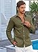 Makkrom Mens Guayabera Linen Shirts Long Sleeve Button Down Cuban Casual Summer Beach Shirt Tops Army Green