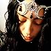 Tgirls Black Rhinestone Head Chain Crescent Moon Headpiece Witch Hair Accessories for Halloween
