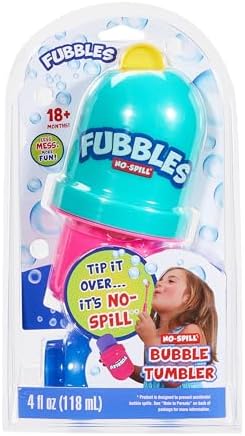 Little Kids Fubbles No-Spill Tumbler Includes 4oz Bubble Solution and bubble wand (tumbler colors may vary) Multicolor - 1