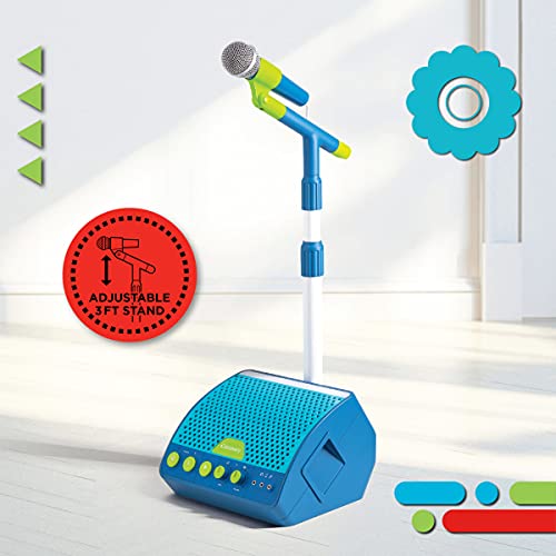 Discovery Kids Light-Up Led Music Microphone And Adjustable Stand With Tablet Holder, 5 Built-In Music Tracks, Sing-Along Fun, For Children Ages 6+ Older #TOP5