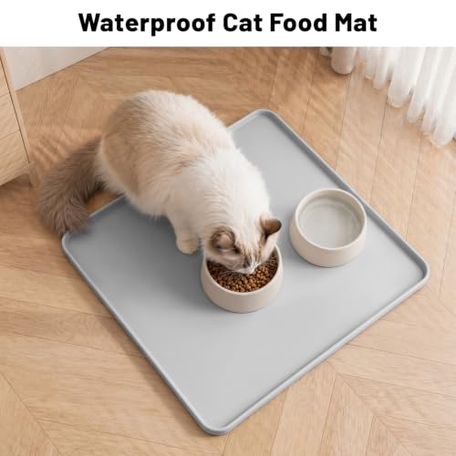 Image of NAMTSO Mini Fridge Silicone Mat, 20x20 Floor Protector Drip Tray, LightGrey