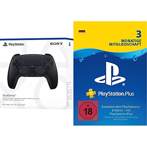 Sony PlayStation®5 - DualSense™ Wireless Controller Midnight Black & PlayStation Plus Mitgliedschaft | 3 Monate | deutsches Konto | PS5/PS4 Download Code