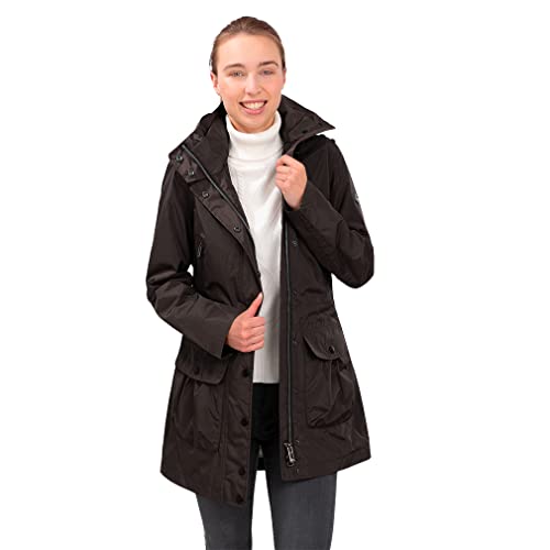 Knuffelwuff Damen Übergangsjacke - Leichte wasserdichte Jacke Lexington Größe: M / 38 Coffee - Atmungsaktive Regenjacke mit extra vielen Taschen für Outdoor, Wandern, Reisen, Gassi gehen