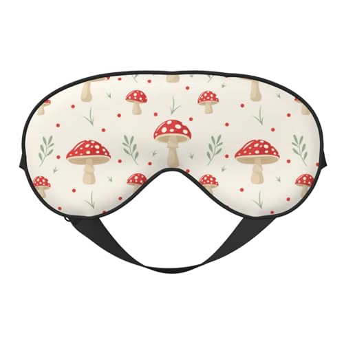 Antifaz para dormir para mujeres y hombres, diseño de hongos planos, hebilla ajustable, máscara de viaje para dormir, máscara de dormir suave, para mujeres y hombres, divertidas vendas para juegos de