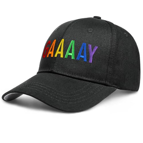 Image of Gay Pride Trucker Hat for Men and Women Rainbow LGBT Embroidered Adjustable Washable Baseball Cap Accessories Gifts
