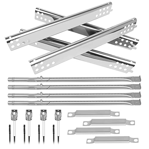 QZDG Repair Kit for Charbroil Advantage Series 4 Burner463673517, 475 4 Burner 463673017,Heat Shield Plate Tent Burner,Gas Grill Pipe Burners,Adjustable Crossover Tube.