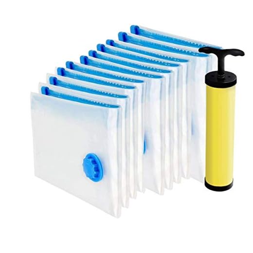 Clayworker | Lot de 10 Sac de Rangement Sous Vide Aspirateur 4*(60x40cm), 4*(80x60cm), 2*(120x80cm) | Rangement sous Vide | Pompe sous Vide | Sacs étanches | Aspiration sous Vide | Triple Étanchéité