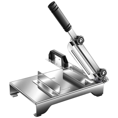Kioriur Manual de rebanadora de carne, rebanadora de carne de vacuna,Cortador de carne de congelación manual de 0,2 mm a 8 mm de acero inoxidable - Máquina de rebanar para cocina en casa, cortador de