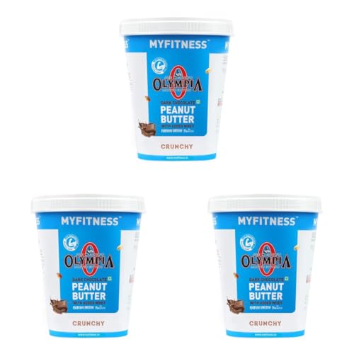 Image of MYFITNESS Peanut Butter High Protein Dark Chocolate Spread Crunchy 1kg | Added Whey Protein | 30g Protein for Muscle Building | 7g Fiber | Pre & Post-Workout Snacks | Cholesterol Free | Zero Trans Fat