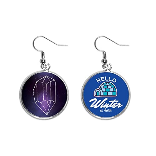 Pendientes universo de cristal de alta fidelidad con destellos de estrella azul