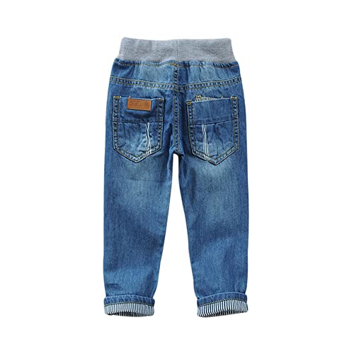 Boys Pull-On Jeans, Kids Elastic Waist Casual Straight Denim Pants2