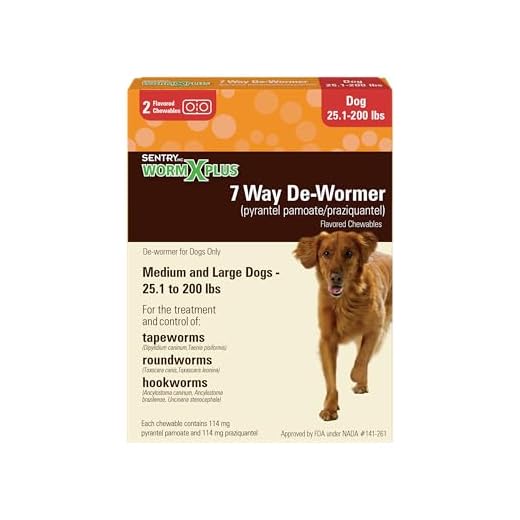 SENTRY HC WORM X PLUS 7 Way De-Wormer (pyrantel pamoate/ praziquantel), for Medium and Large Dogs over 25 lbs, 2 Count