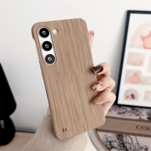 Coque rigide en bois pour Samsung S23 protégeant la lentille des rayures et des chocs