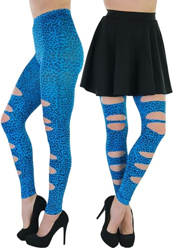 Image of ToBeInStyle Women's Slashed Ripped Shredded Distressed Hosiery Tights Leggings Music Festival