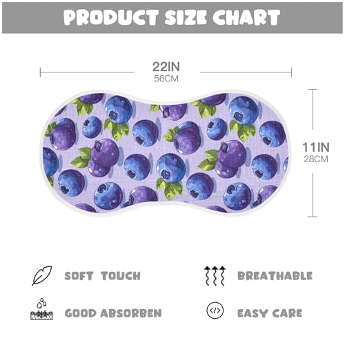 xigua Cartoon Blueberries Baby Burp Cloths for Newborn Boys and Girls 4 Pack, Soft & Absorbent Cotton Baby Burp Cloth, Baby Washcloths, Newborn Towel, Burp Rags4
