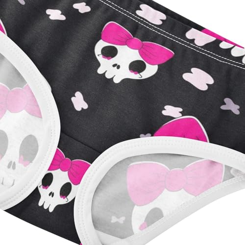 Toddler Underwear Custom 2t Cotton Cute Panties Girl Print Briefs Kids Undies Cute White Pink Skulls Black4