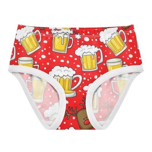 Festive Cartoon Beer Deer Red Toddlers Underwear Floral 2t Cotton Panties Little Girl Animal Kids Undies Briefs