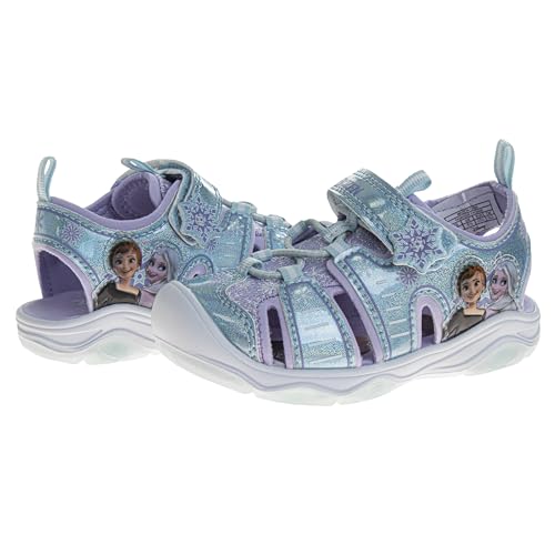 Image of Disney Girls Frozen LED Light Up Sandal Outdoor Slipon Quick Dry Waterproof Shoe Size 5-10 Toddler 11-12 Little Kid