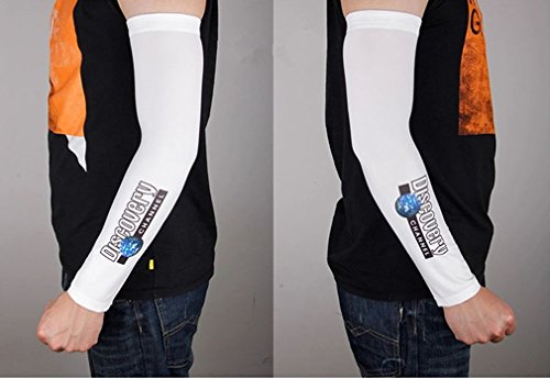 Kafeimali Cooling Sun Block Compression Arm Sleeve Sun Protection Athletic Covers 1 Pair Sun Uv (L, White) #TOP1