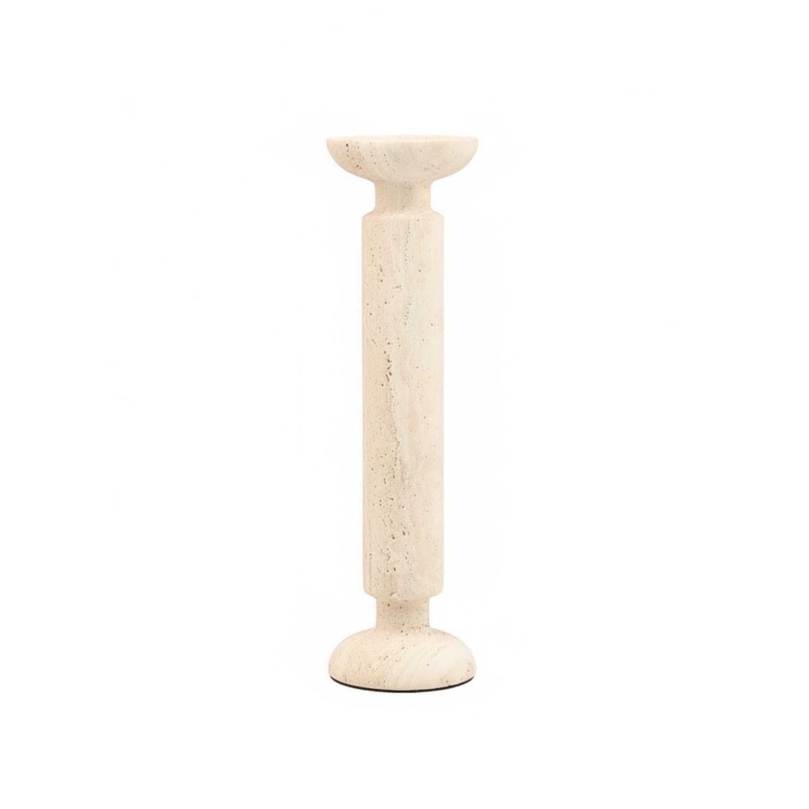 Portacandele in Travertino Moderno Candeliere Elegante Oggetto Decorativo per Soggiorno, 8.5 8.5 30.5cm
