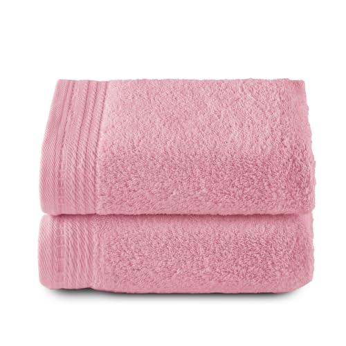 Top Towel - Premium - Toallas De Baño Grandes - Toallas Baño -2 Toallas De Manos -50 X 100 Cms - Algodon 100 - 600 Gramos - Coral